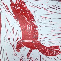 If you turn I Can't INTO I Can , in my way 
you will fly high // Lino on wood 